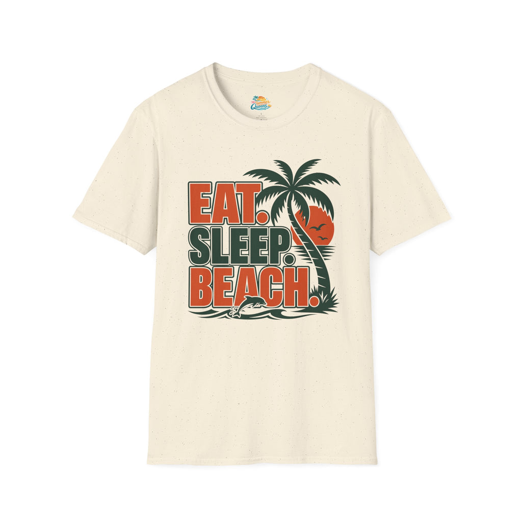 Eat. Sleep. Beach. T-Shirt — Retro Palm Tree Surf Graphic Tee