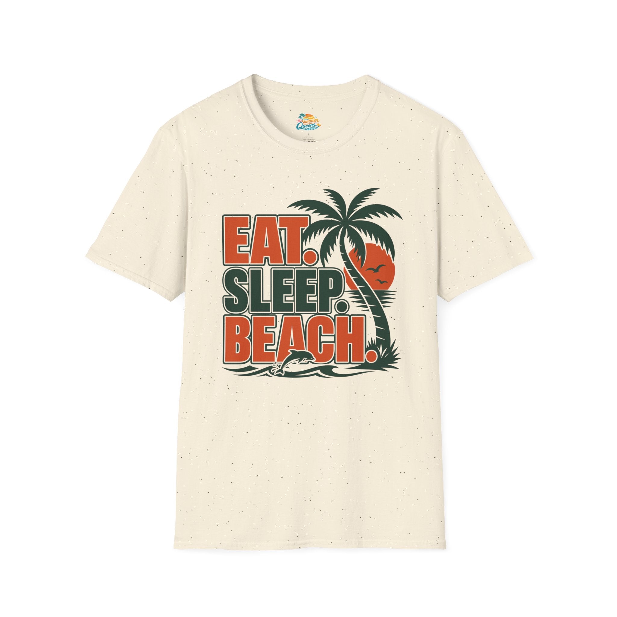 Eat. Sleep. Beach. T-Shirt — Retro Palm Tree Surf Graphic Tee