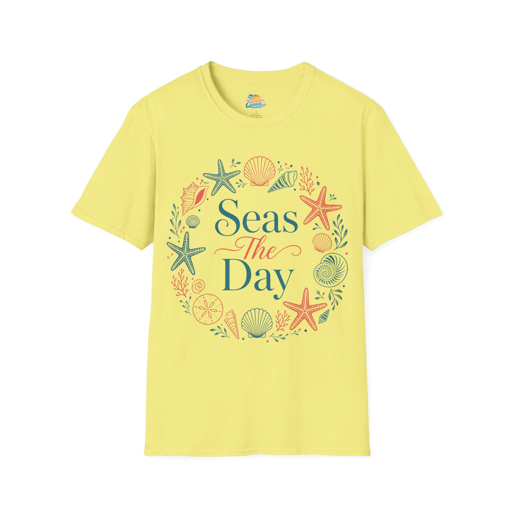 Seas The Day T-Shirt — Nautical Shell & Starfish Beach Tee
