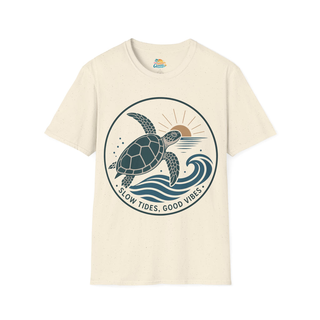 Slow Tides, Good Vibes T-Shirt —  Sea Turtle Coastal Graphic Tee