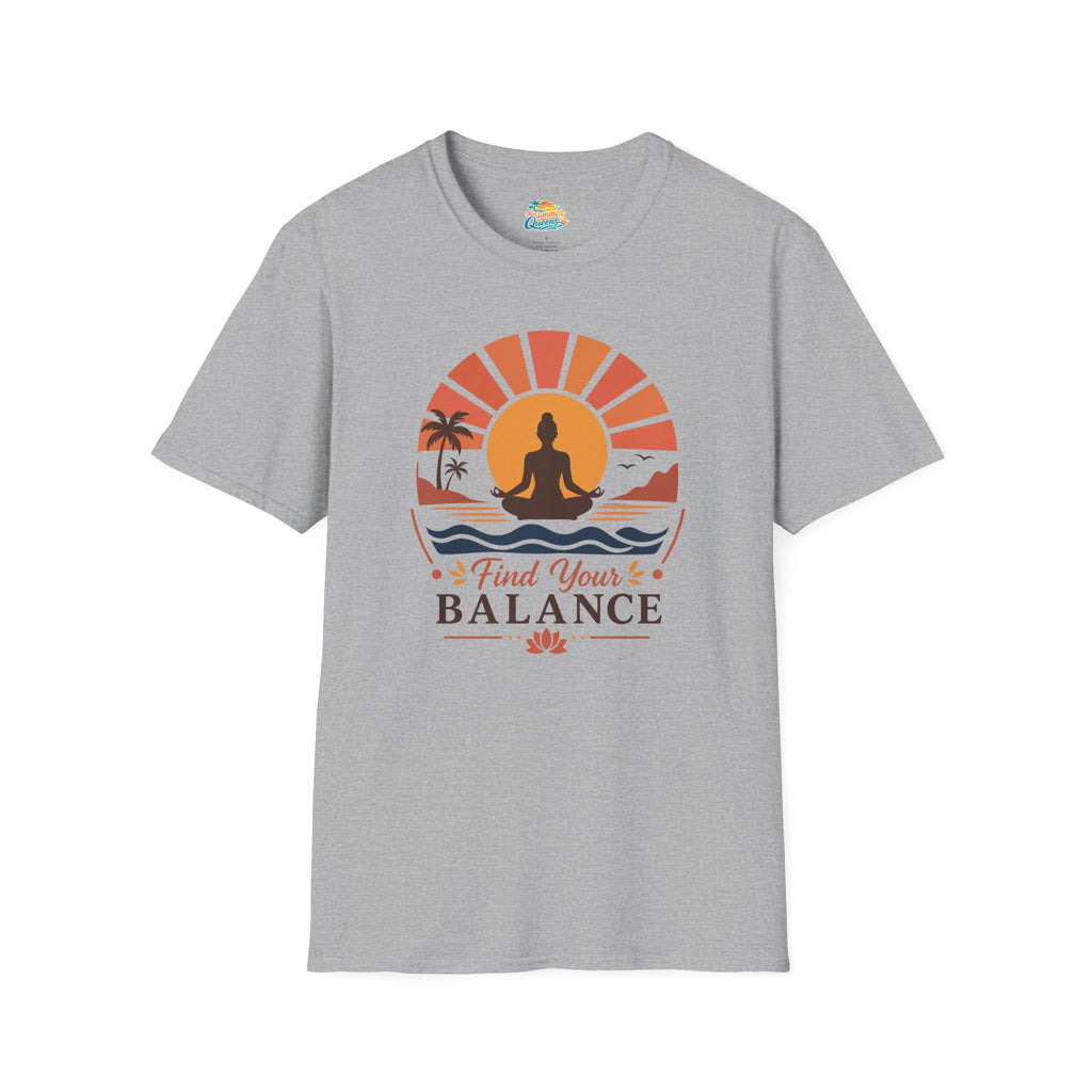 Find Your Balance T-Shirt — Yoga Sunset Meditation Tee