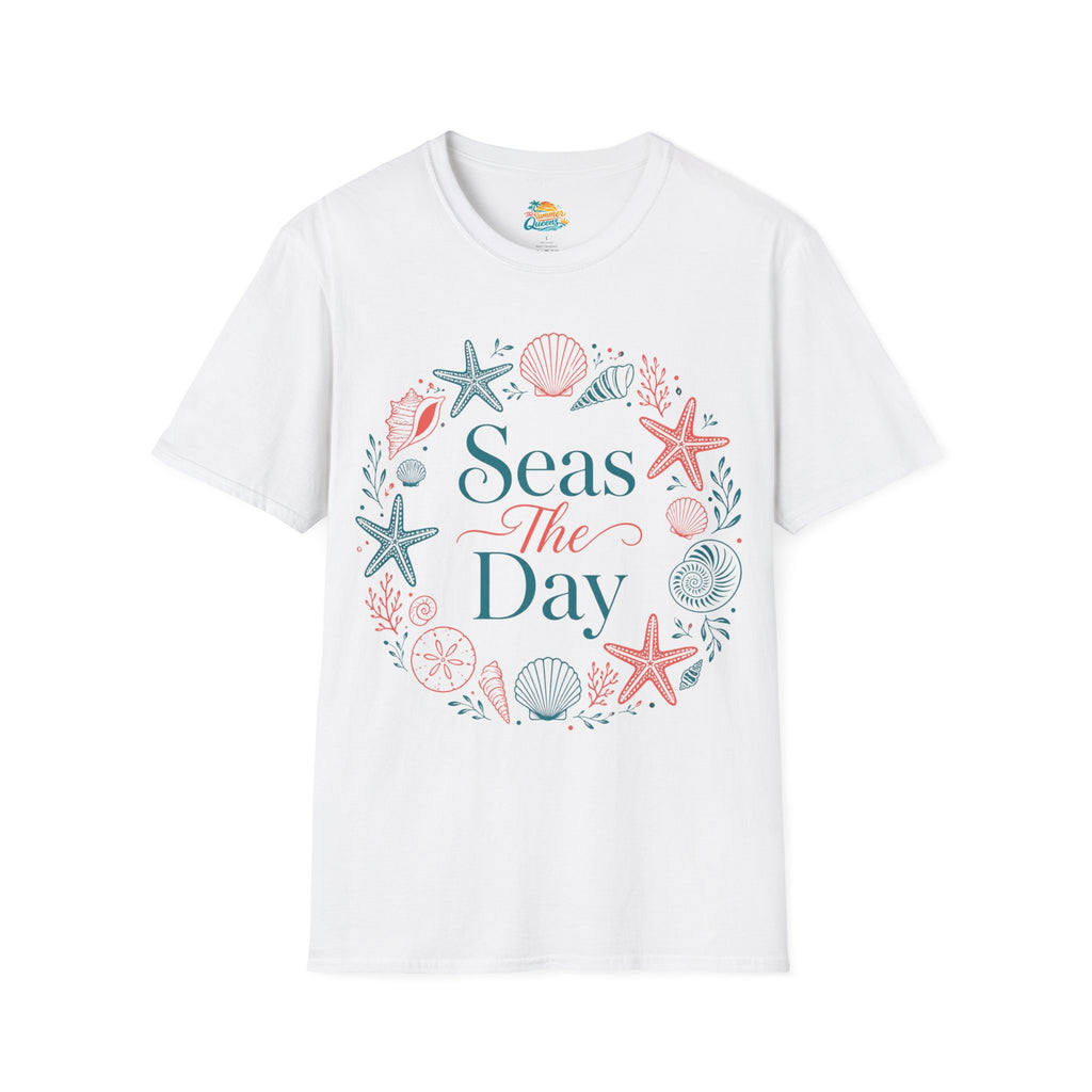 Seas The Day T-Shirt — Nautical Shell & Starfish Beach Tee