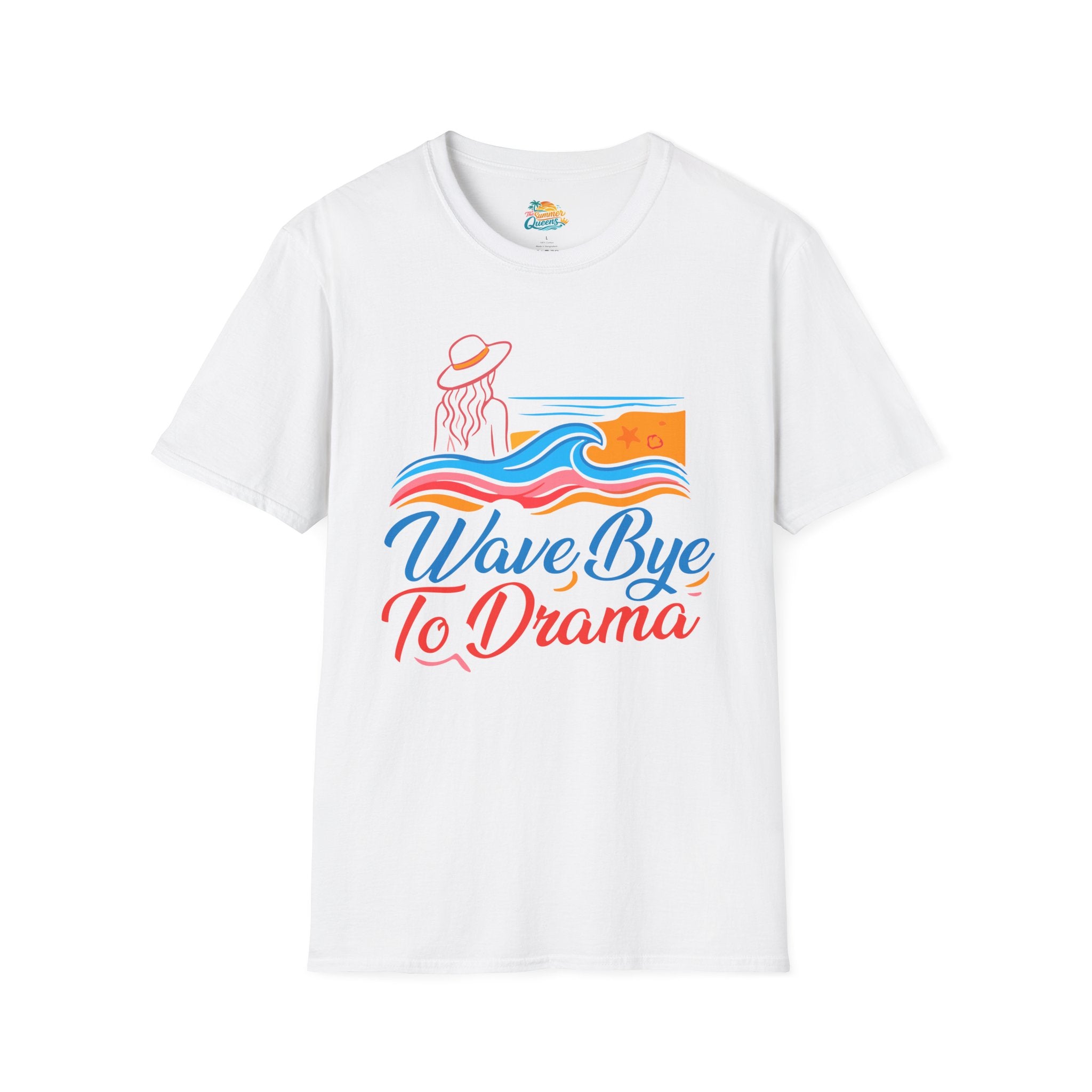 Wave Bye To Drama T-Shirt – Retro Beach Vibes Summer Tee