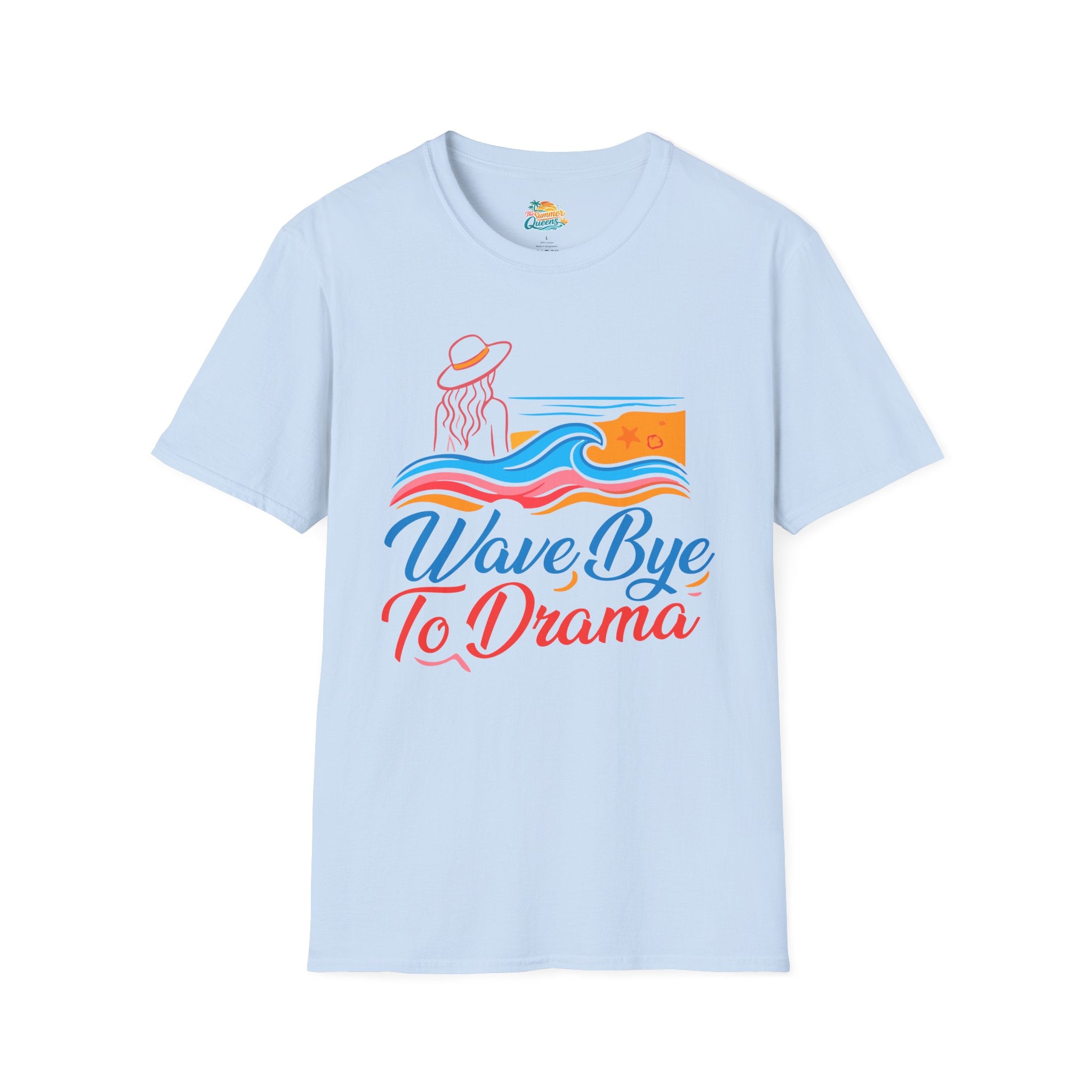 Wave Bye To Drama T-Shirt – Retro Beach Vibes Summer Tee