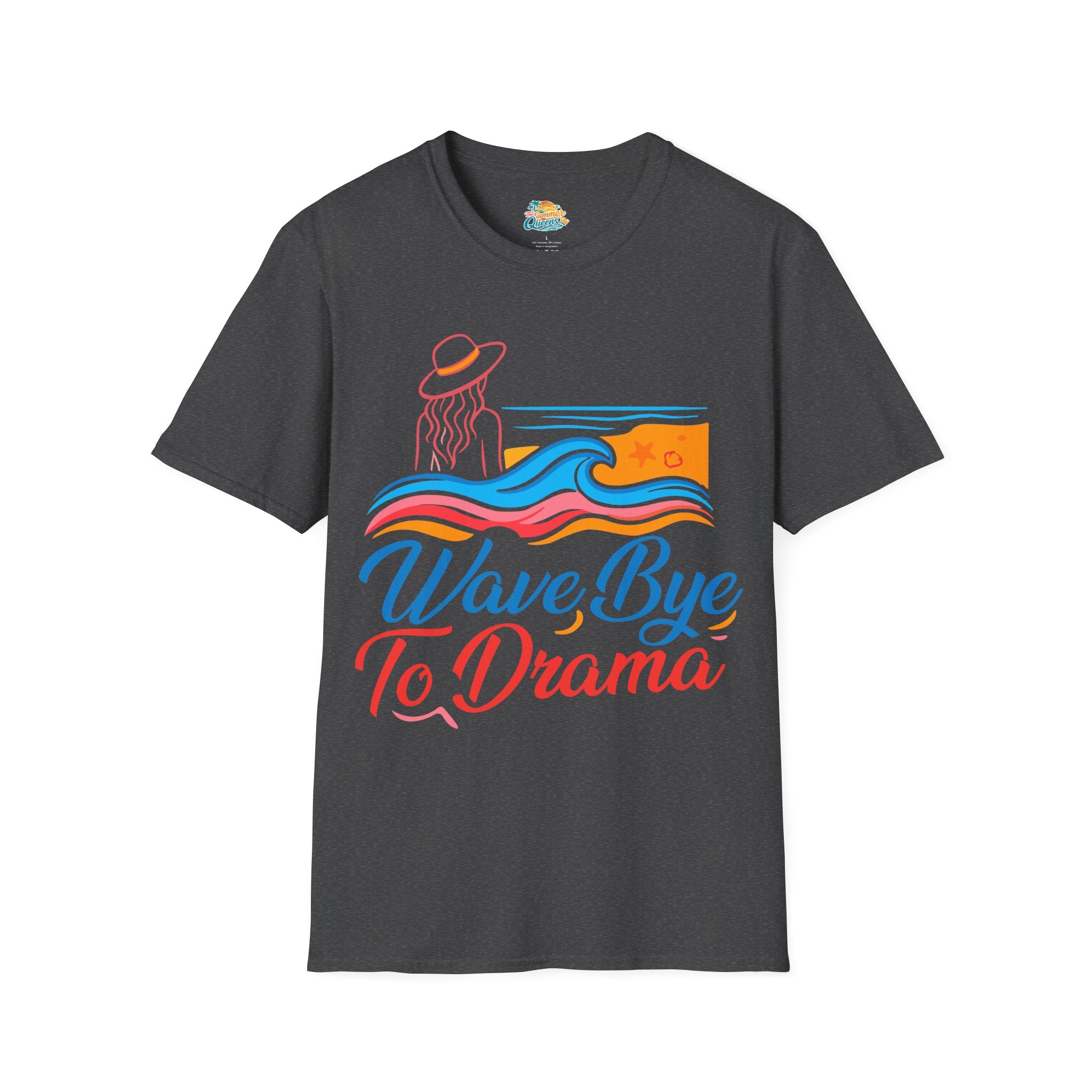 Wave Bye To Drama T-Shirt – Retro Beach Vibes Summer Tee