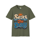 Seas The Day Graphic T-Shirt — Retro Beach Surf Tee