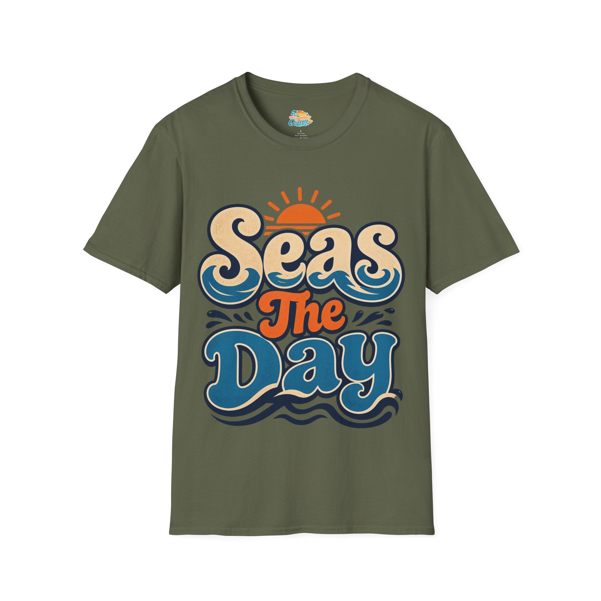 Seas The Day Graphic T-Shirt — Retro Beach Surf Tee