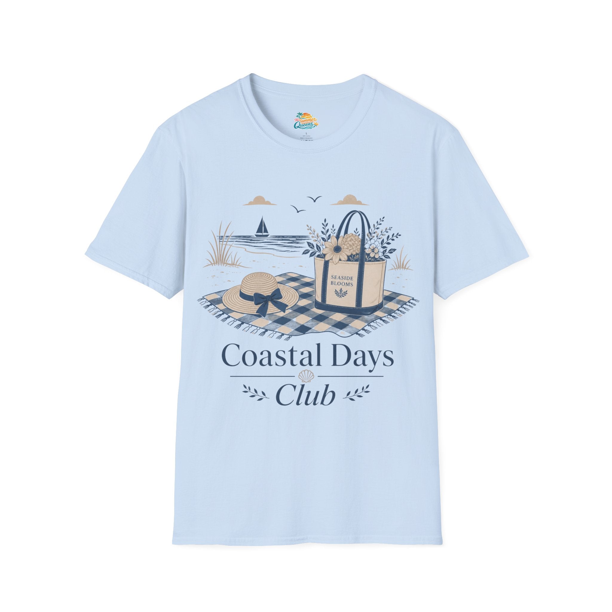 Coastal Days Club T-Shirt – Beach Picnic Tote & Hat Graphic