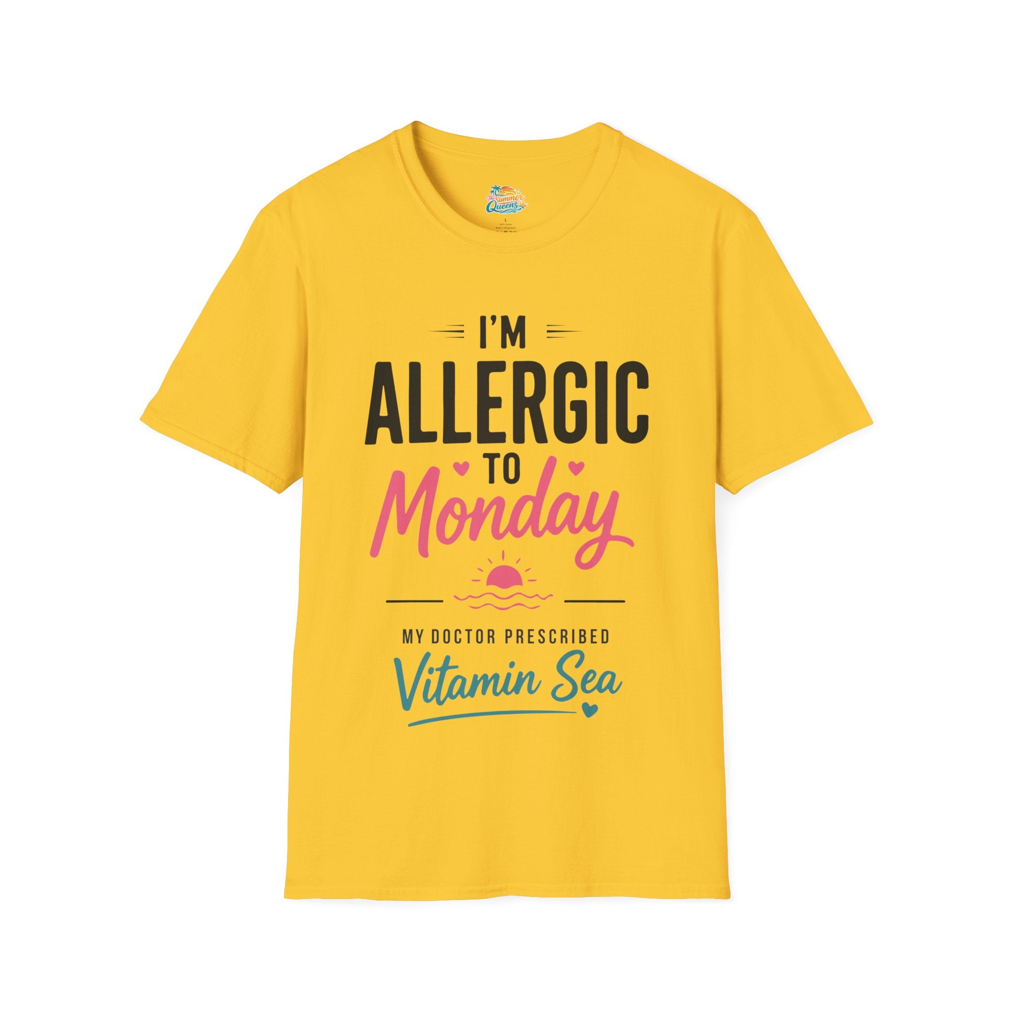 I'm Allergic to Monday My Doctor Prescribed Vitamin Sea T-Shirt Beach Humor Tee