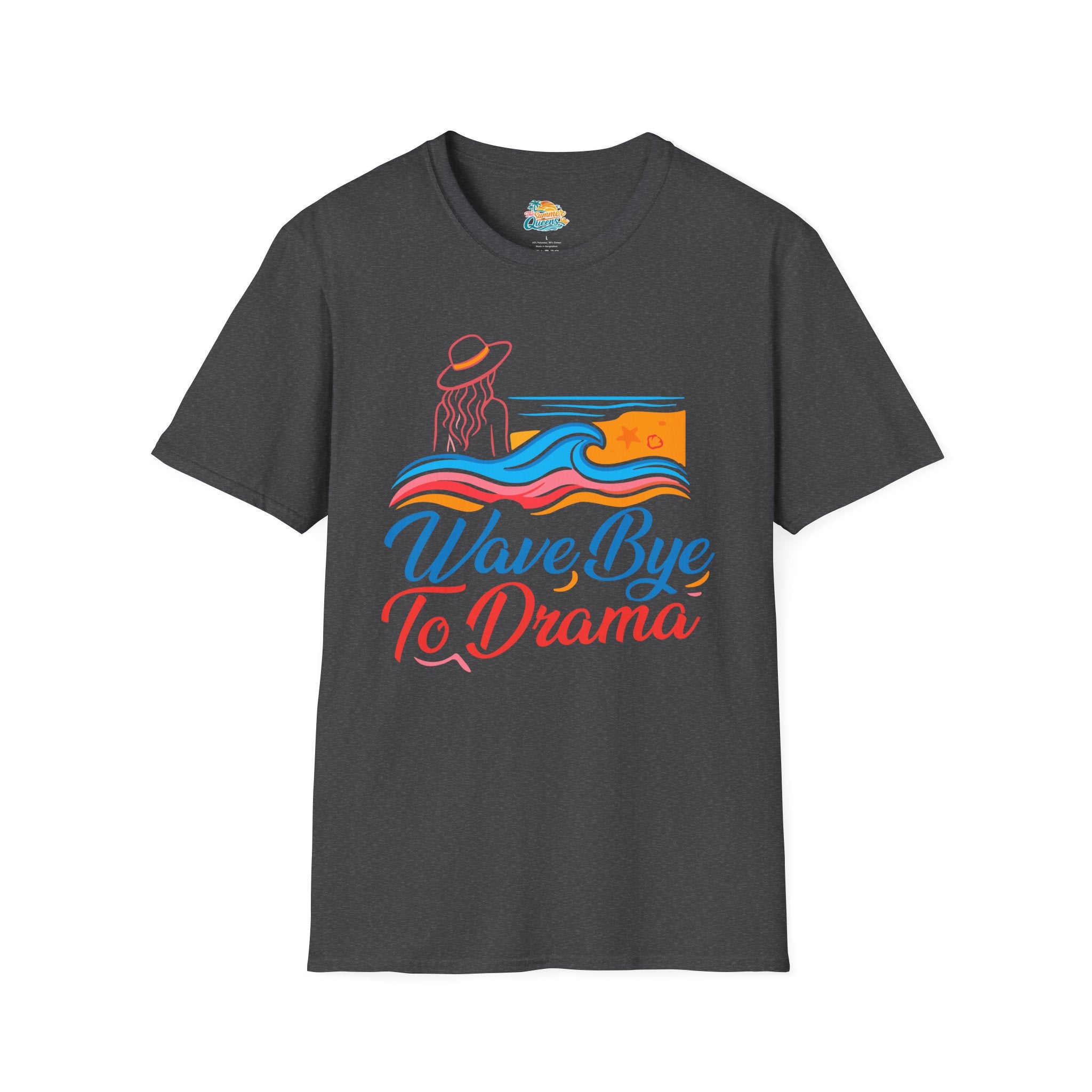 Wave Bye To Drama T-Shirt – Retro Beach Vibes Summer Tee