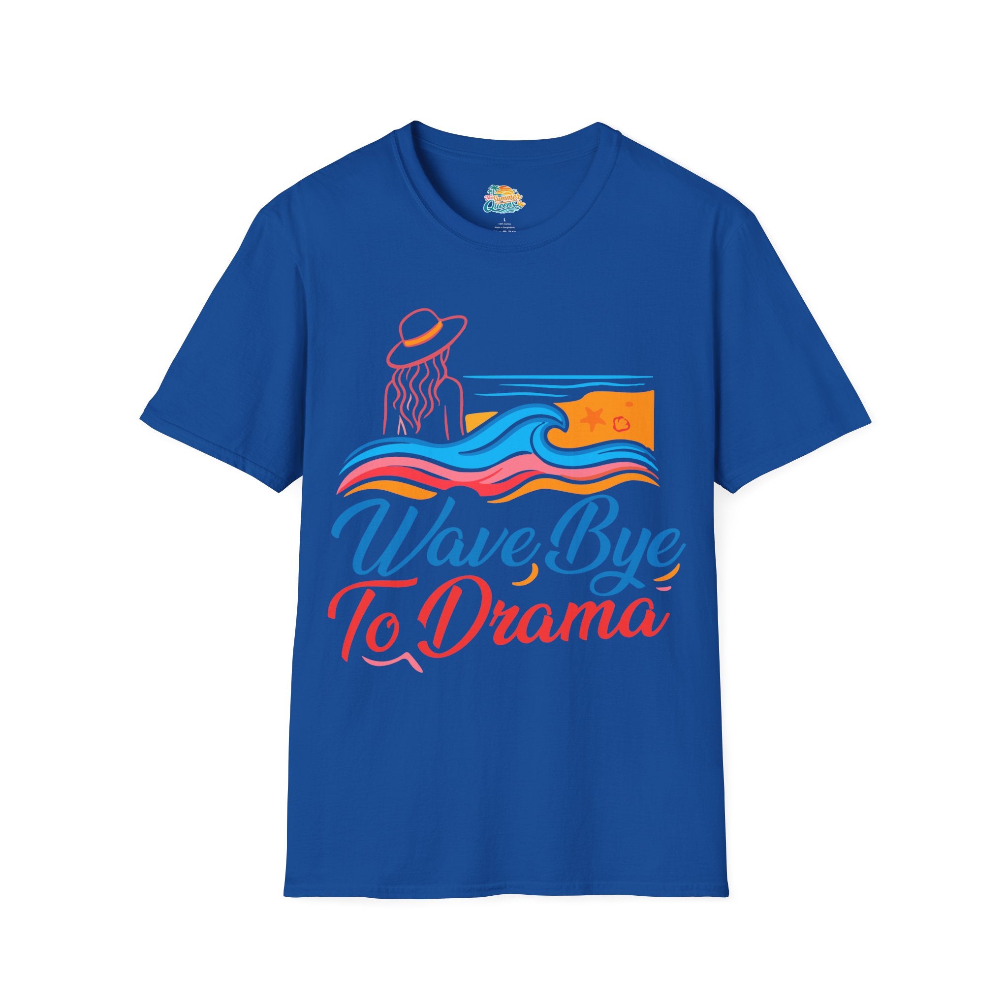 Wave Bye To Drama T-Shirt – Retro Beach Vibes Summer Tee