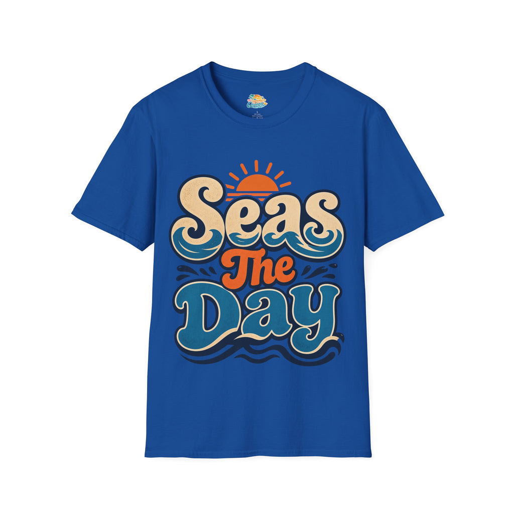 Seas The Day Graphic T-Shirt — Retro Beach Surf Tee