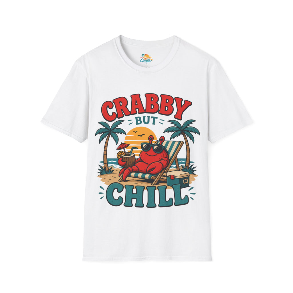 Crabby But Chill T-Shirt — Retro Beach Crab Graphic Tee