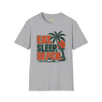 Eat. Sleep. Beach. T-Shirt — Retro Palm Tree Surf Graphic Tee