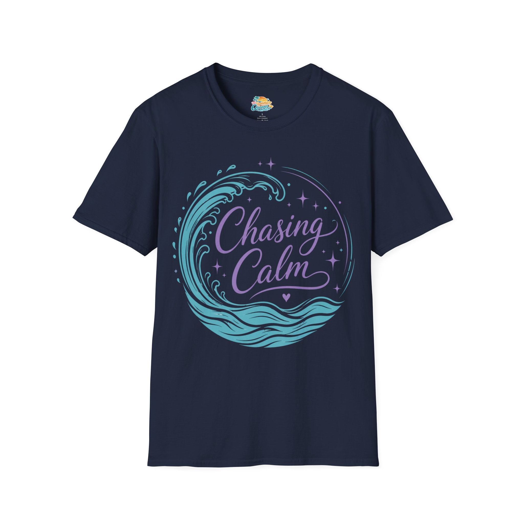 Chasing Calm T-Shirt — Nautical Wave Relaxation Tee