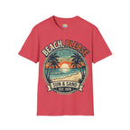Beach, Please Sun & Sand T-Shirt — Retro Palm Tree Sunset Tee