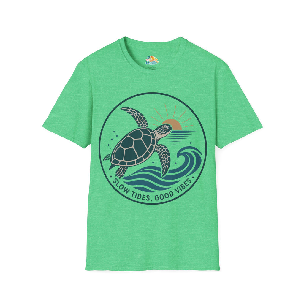 Slow Tides, Good Vibes T-Shirt —  Sea Turtle Coastal Graphic Tee