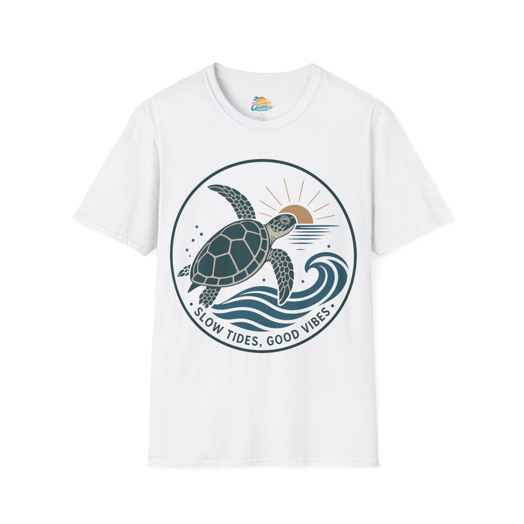 Slow Tides, Good Vibes T-Shirt —  Sea Turtle Coastal Graphic Tee