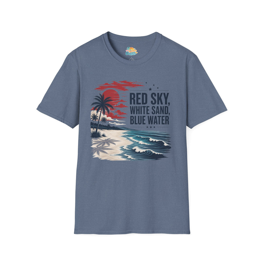 Red Sky, White Sand, Blue Water T-Shirt