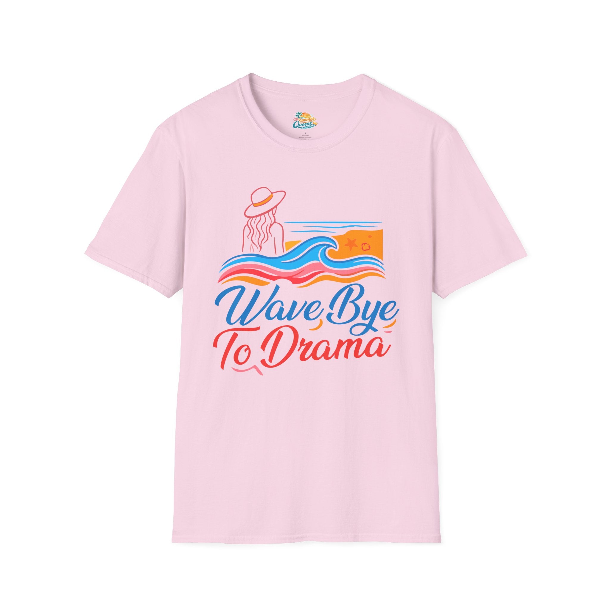 Wave Bye To Drama T-Shirt – Retro Beach Vibes Summer Tee