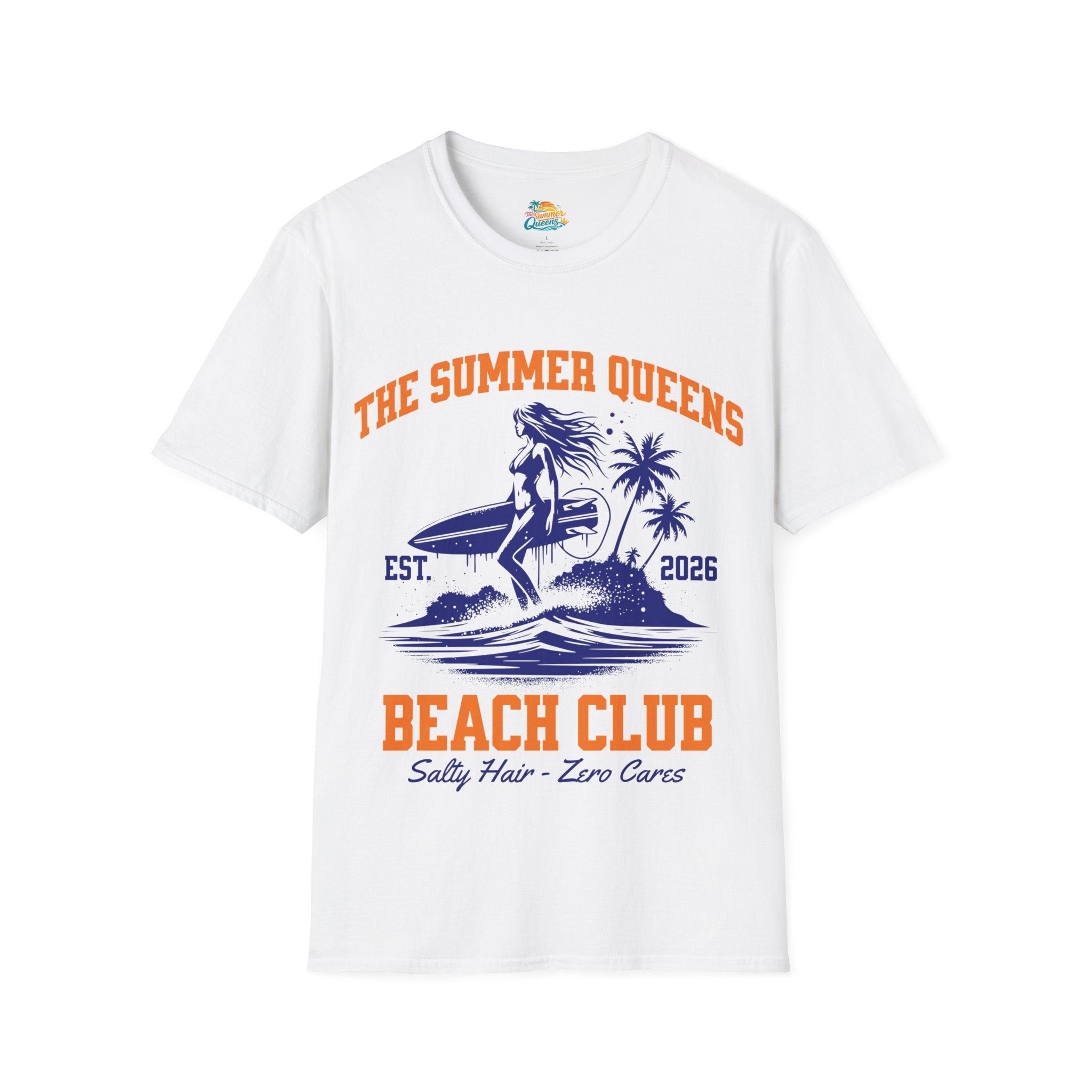 The Summer Queens Beach Club T-Shirt — Surf Graphic (Est. 2026)