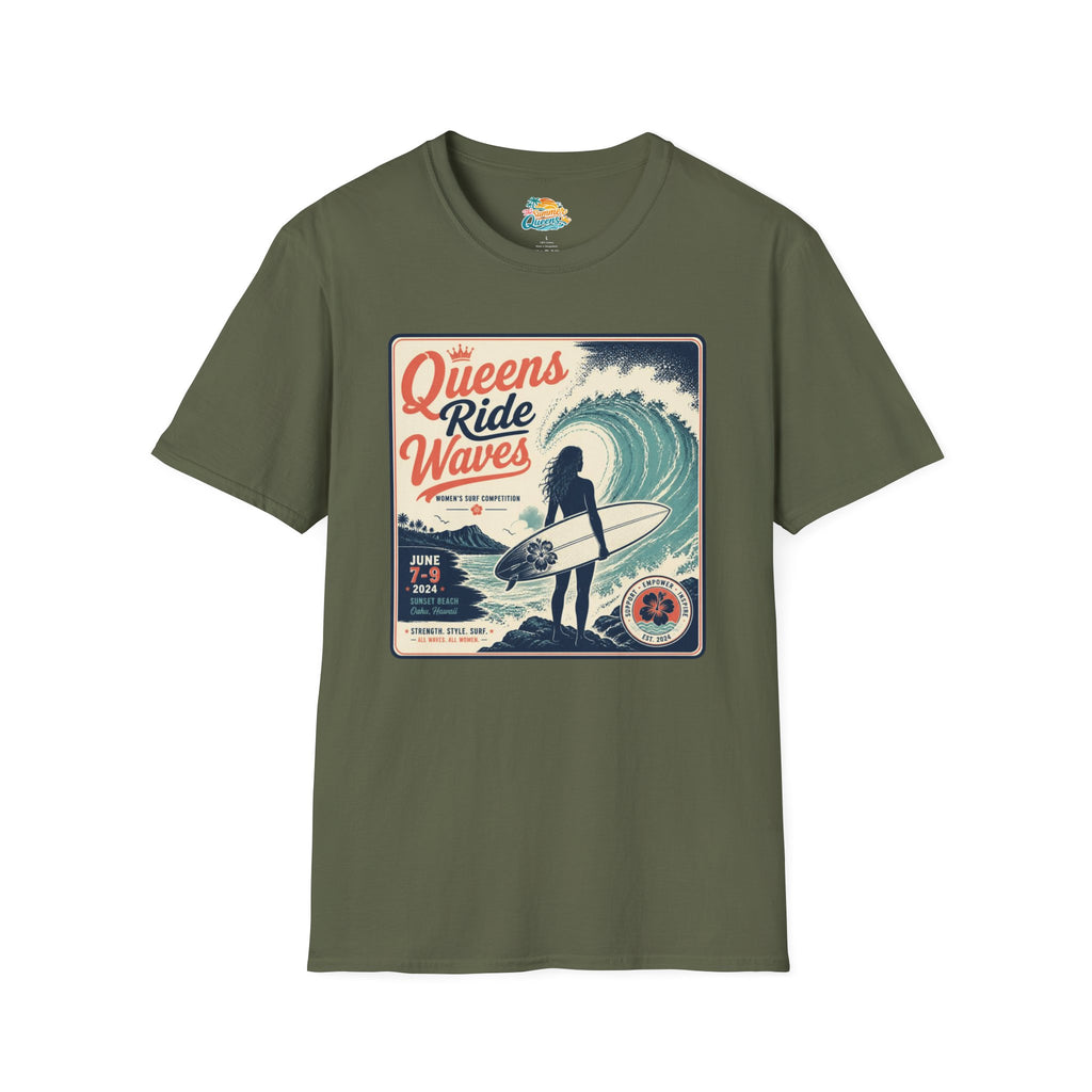 Queens Ride Waves Surf T-Shirt