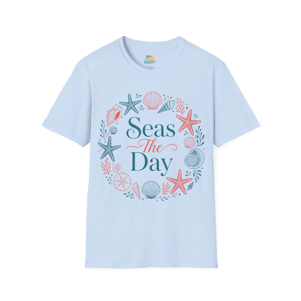 Seas The Day T-Shirt — Nautical Shell & Starfish Beach Tee