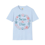 Seas The Day T-Shirt — Nautical Shell & Starfish Beach Tee