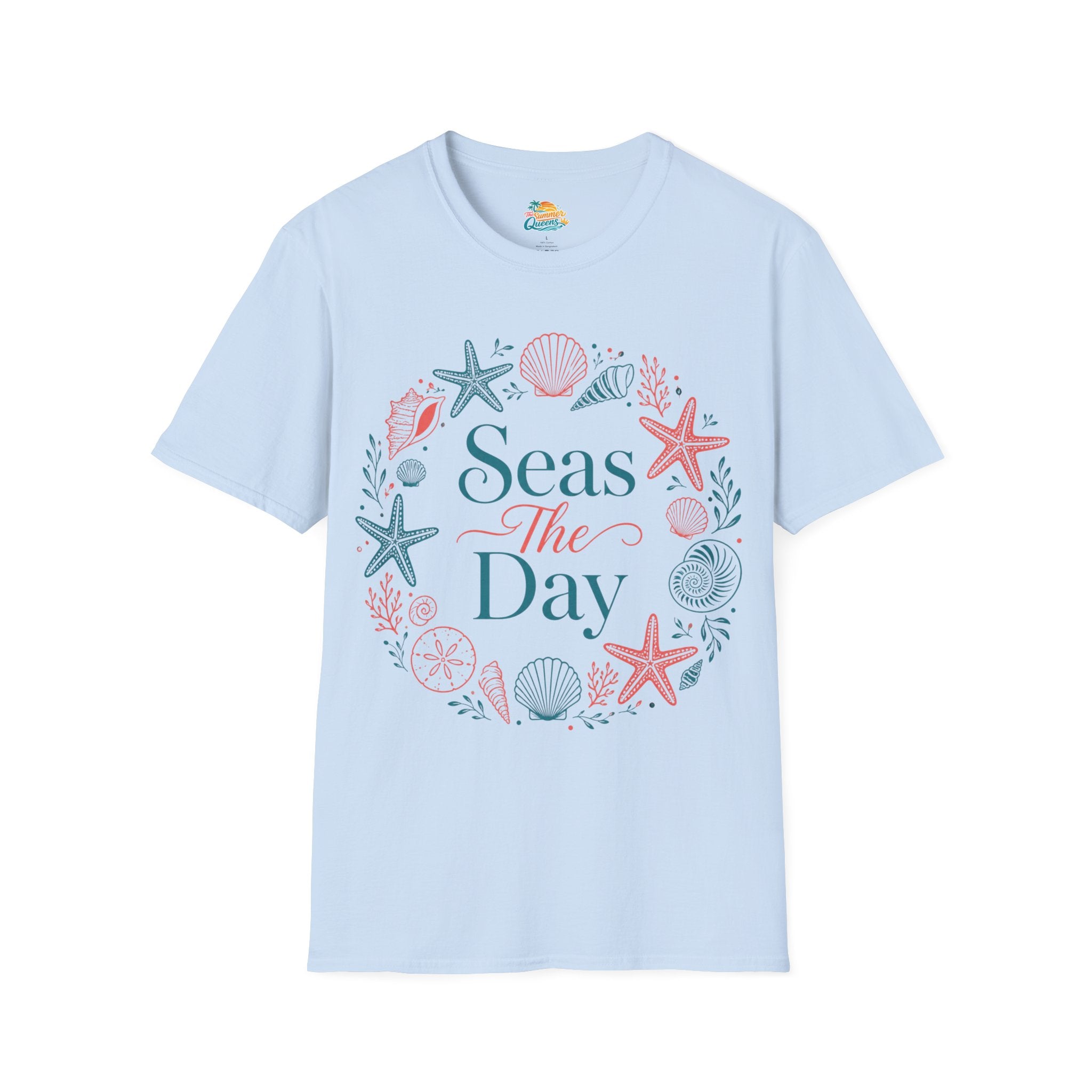 Seas The Day T-Shirt — Nautical Shell & Starfish Beach Tee