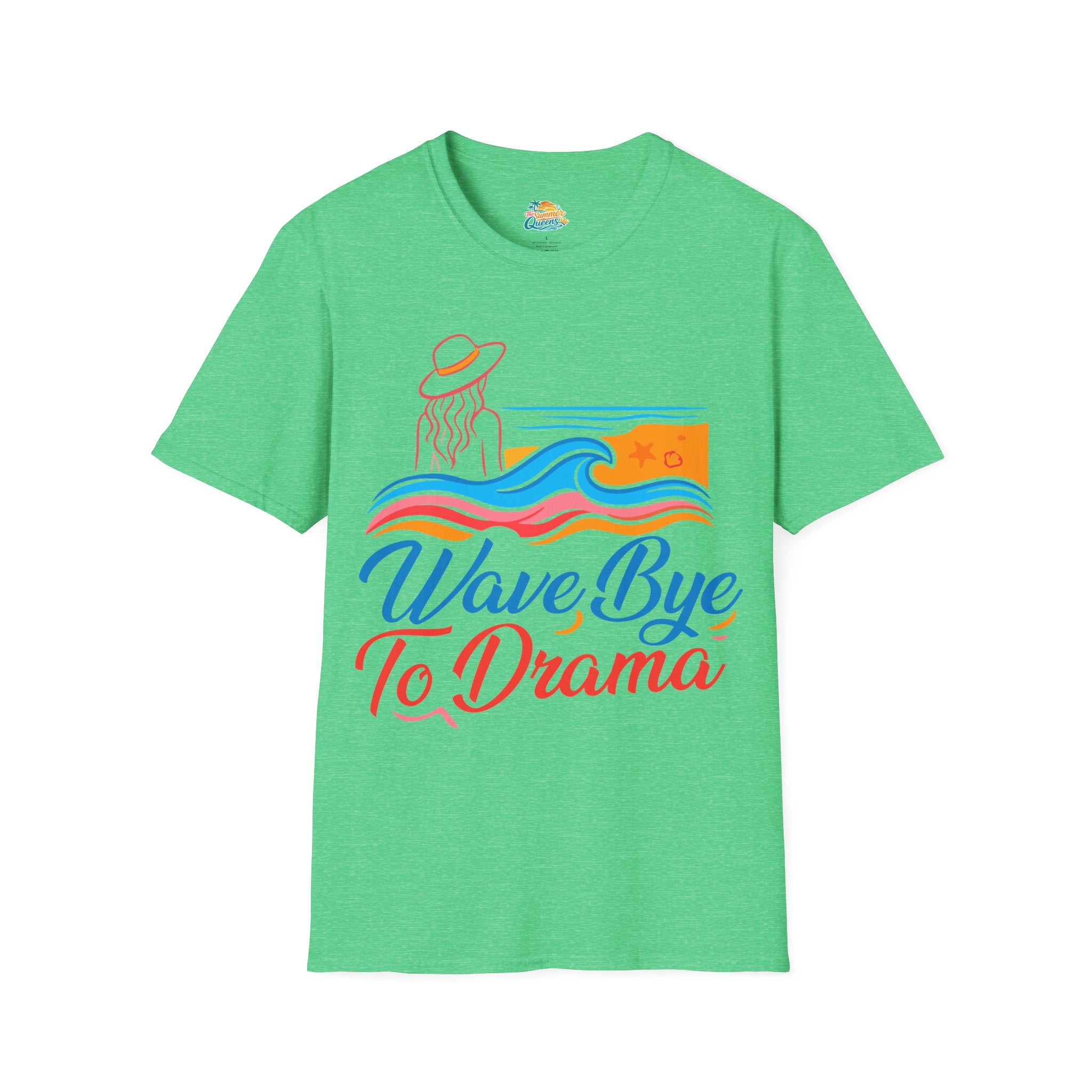Wave Bye To Drama T-Shirt – Retro Beach Vibes Summer Tee