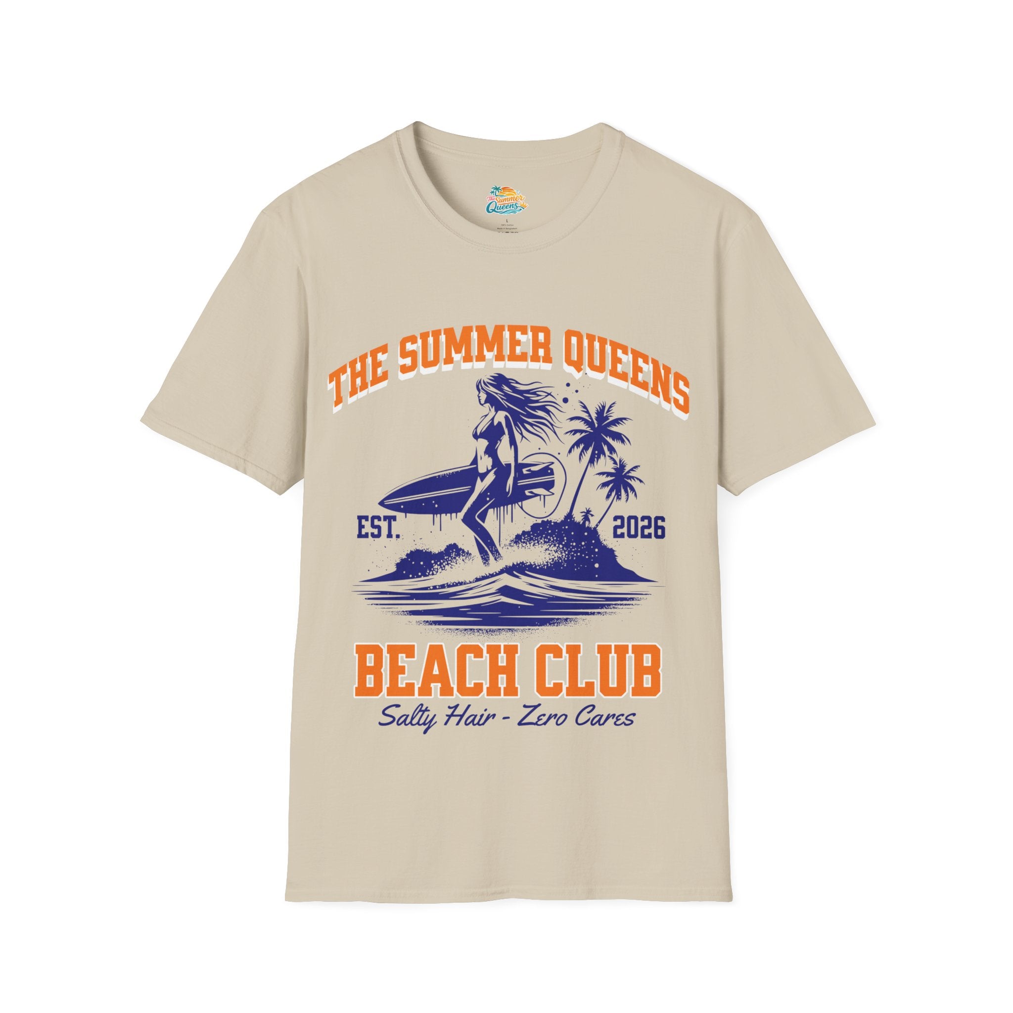 The Summer Queens Beach Club T-Shirt — Surf Graphic (Est. 2026)