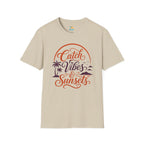 Catch Vibes & Sunsets T-Shirt — Beach Palm Sunset Graphic Tee