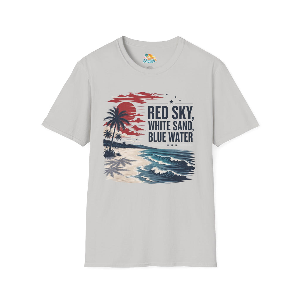 Red Sky, White Sand, Blue Water T-Shirt