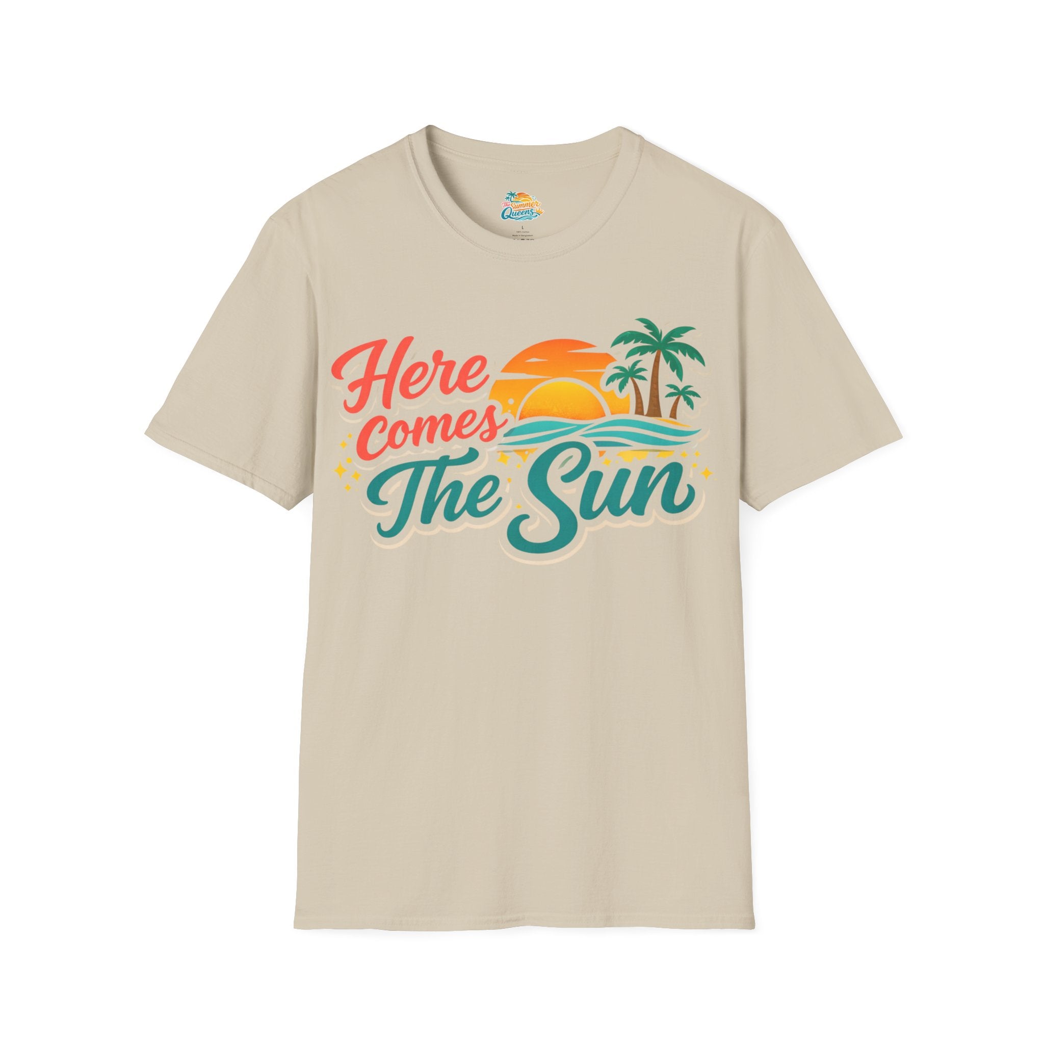 Here Comes The Sun T-Shirt — Retro Beach Sunset Tee