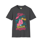 Sip Happens, Beach Happens T-Shirt — Tropical Vacation Cocktail Graphic Tee