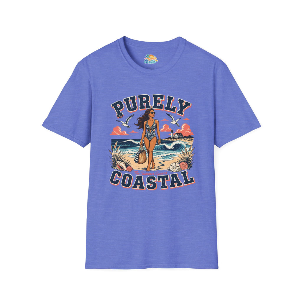 Purely Coastal Queen T‑Shirt — Vintage Beach Swim Graphic
