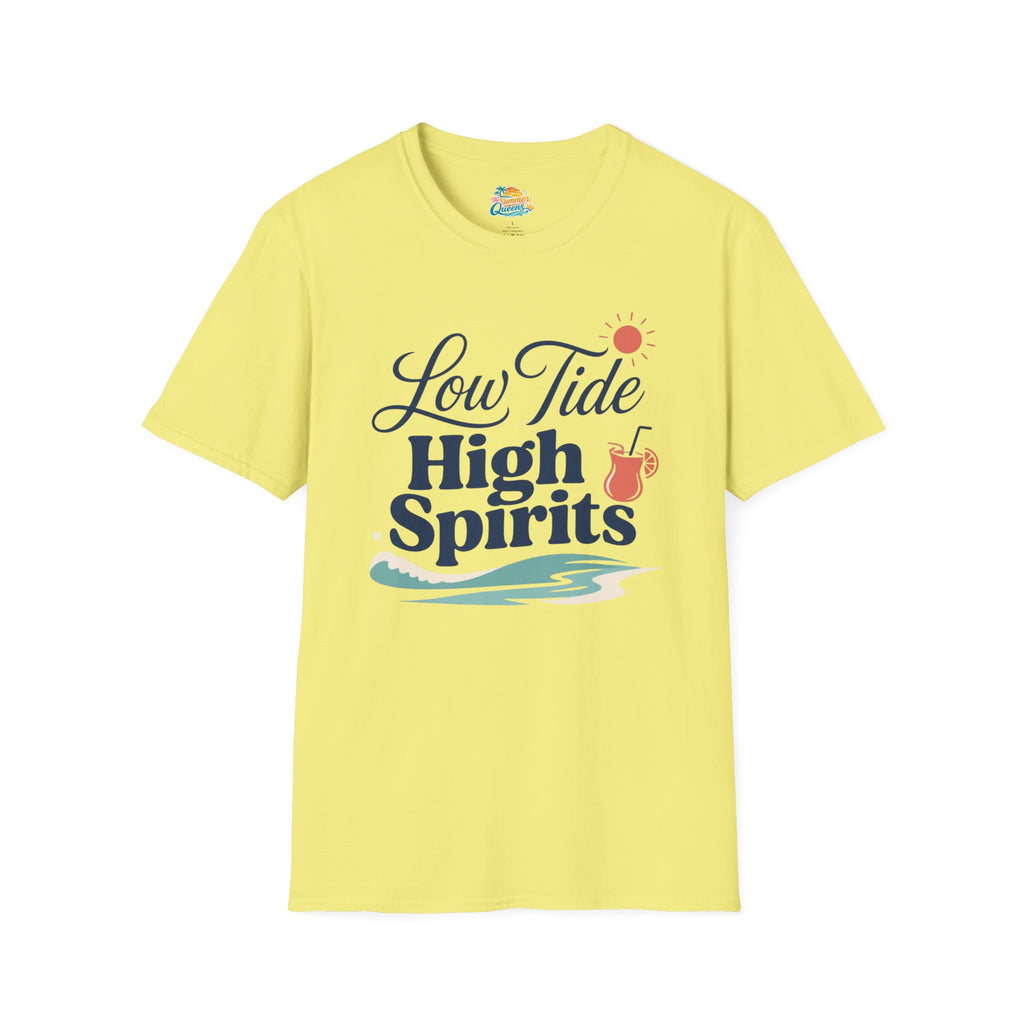 Low Tide, High Spirits Beach T-Shirt