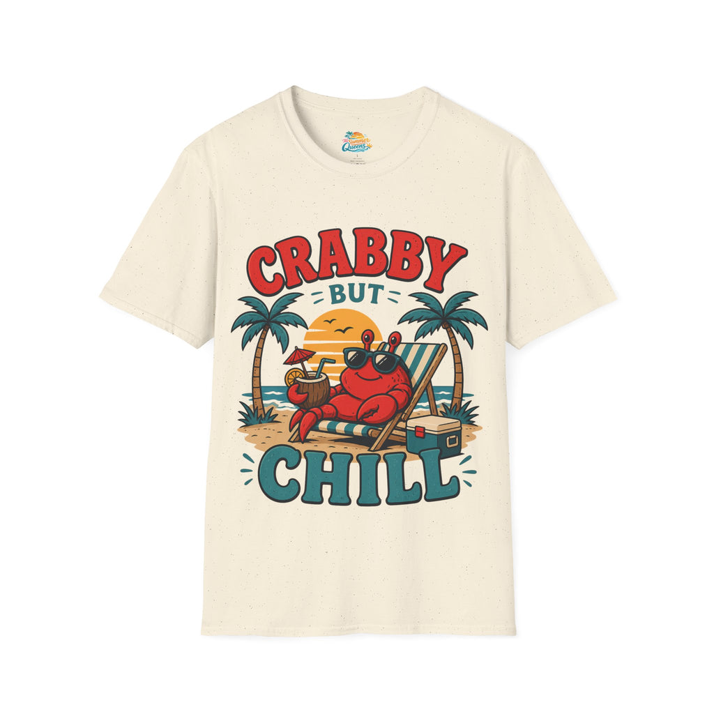 Crabby But Chill T-Shirt — Retro Beach Crab Graphic Tee