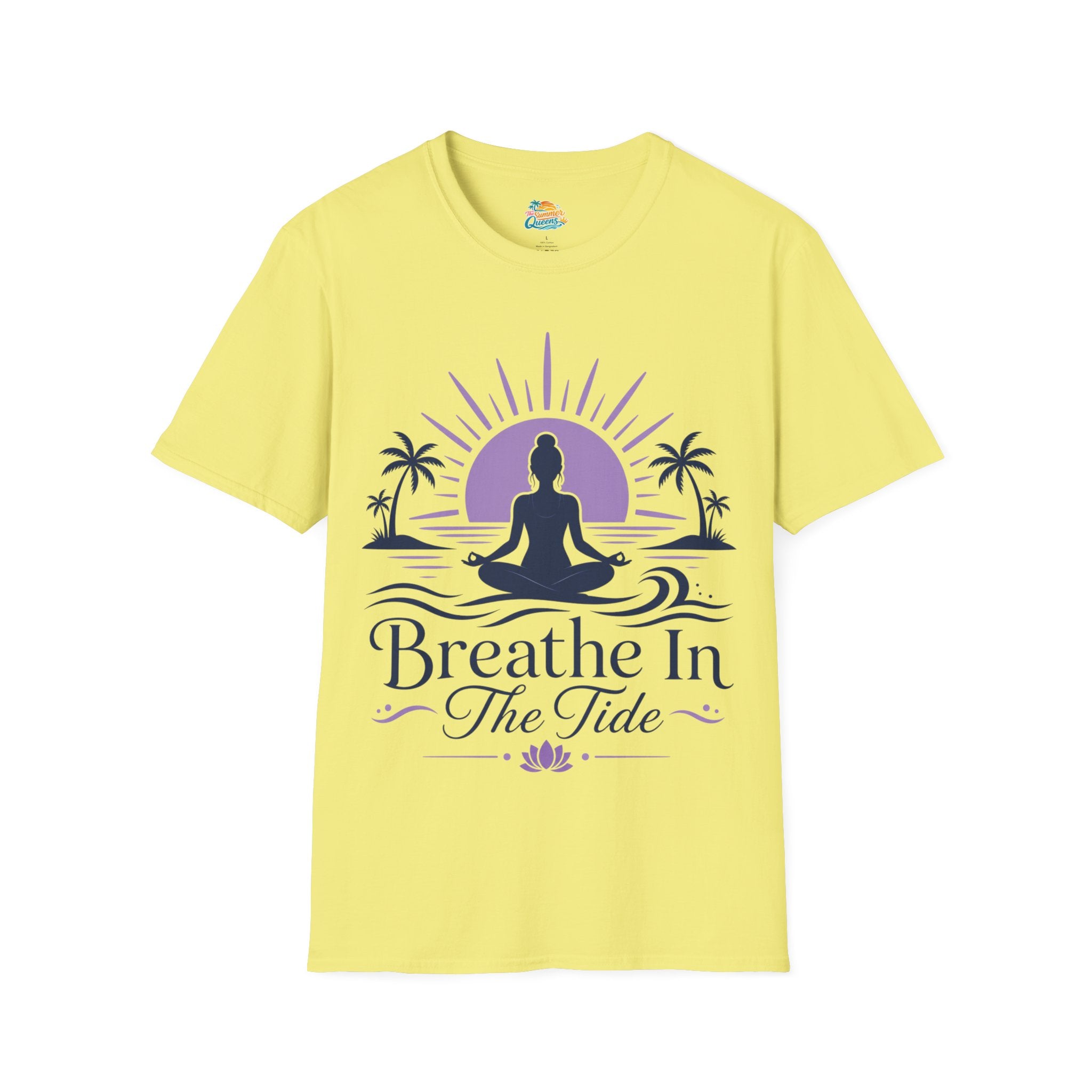 Breathe In The Tide Yoga T-Shirt — Meditative Beach Relaxation Tee