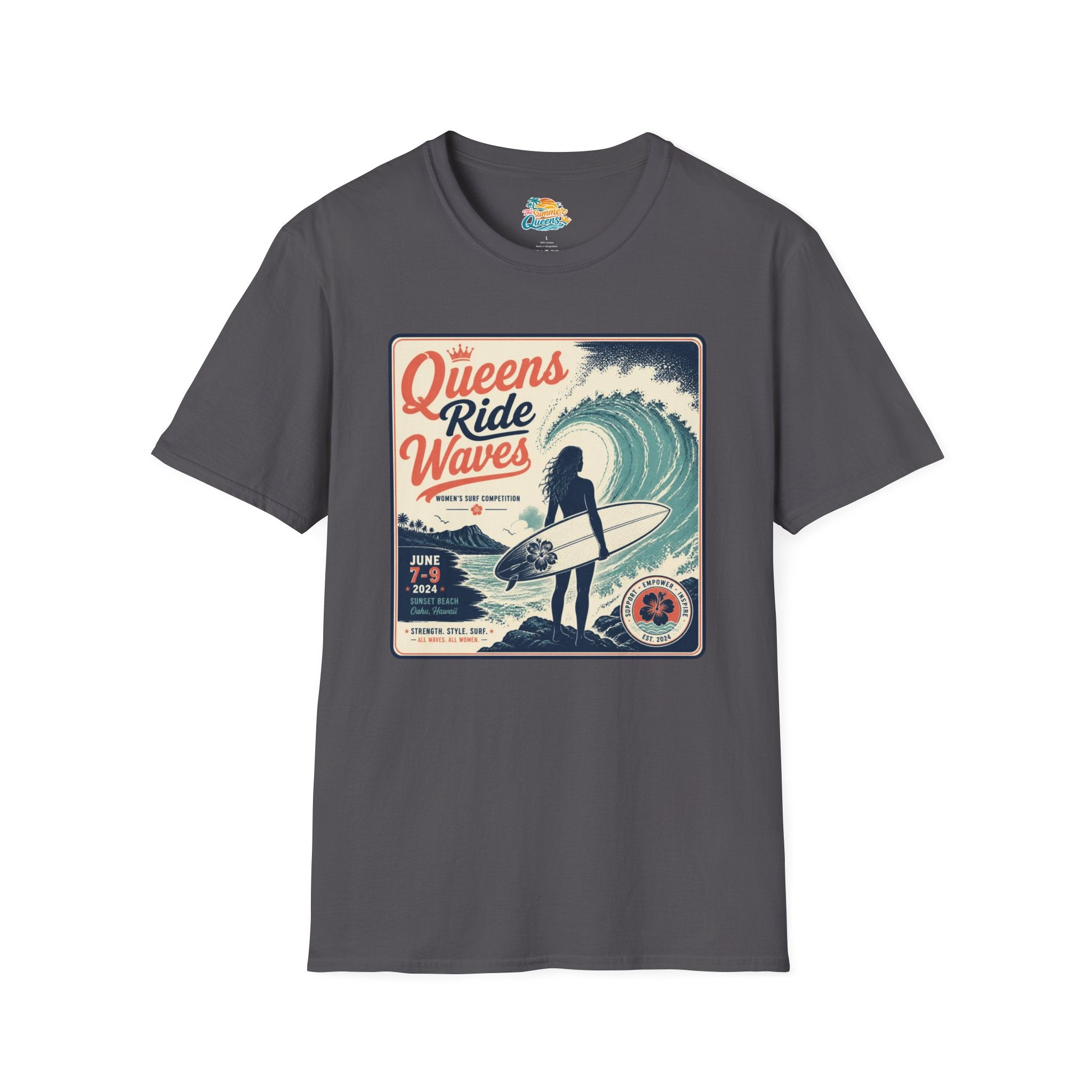 Queens Ride Waves Surf T-Shirt