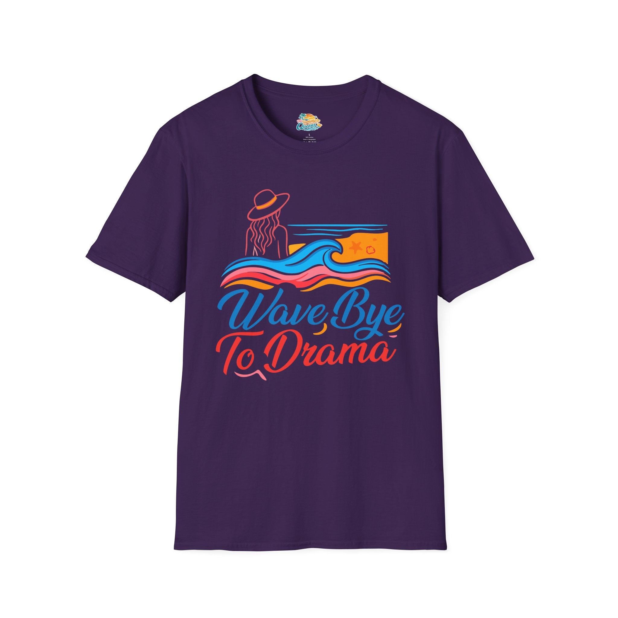 Wave Bye To Drama T-Shirt – Retro Beach Vibes Summer Tee