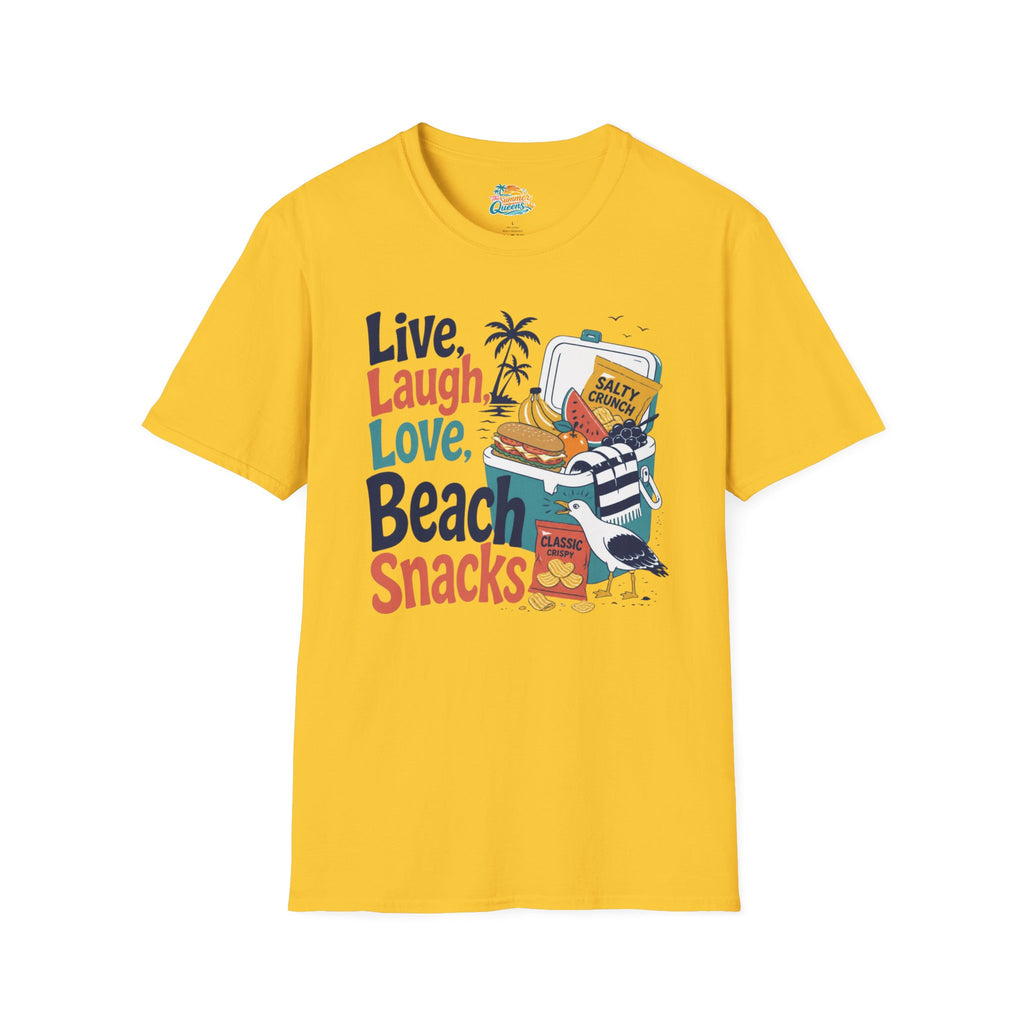 Live, Laugh, Love, Beach Snacks T-Shirt