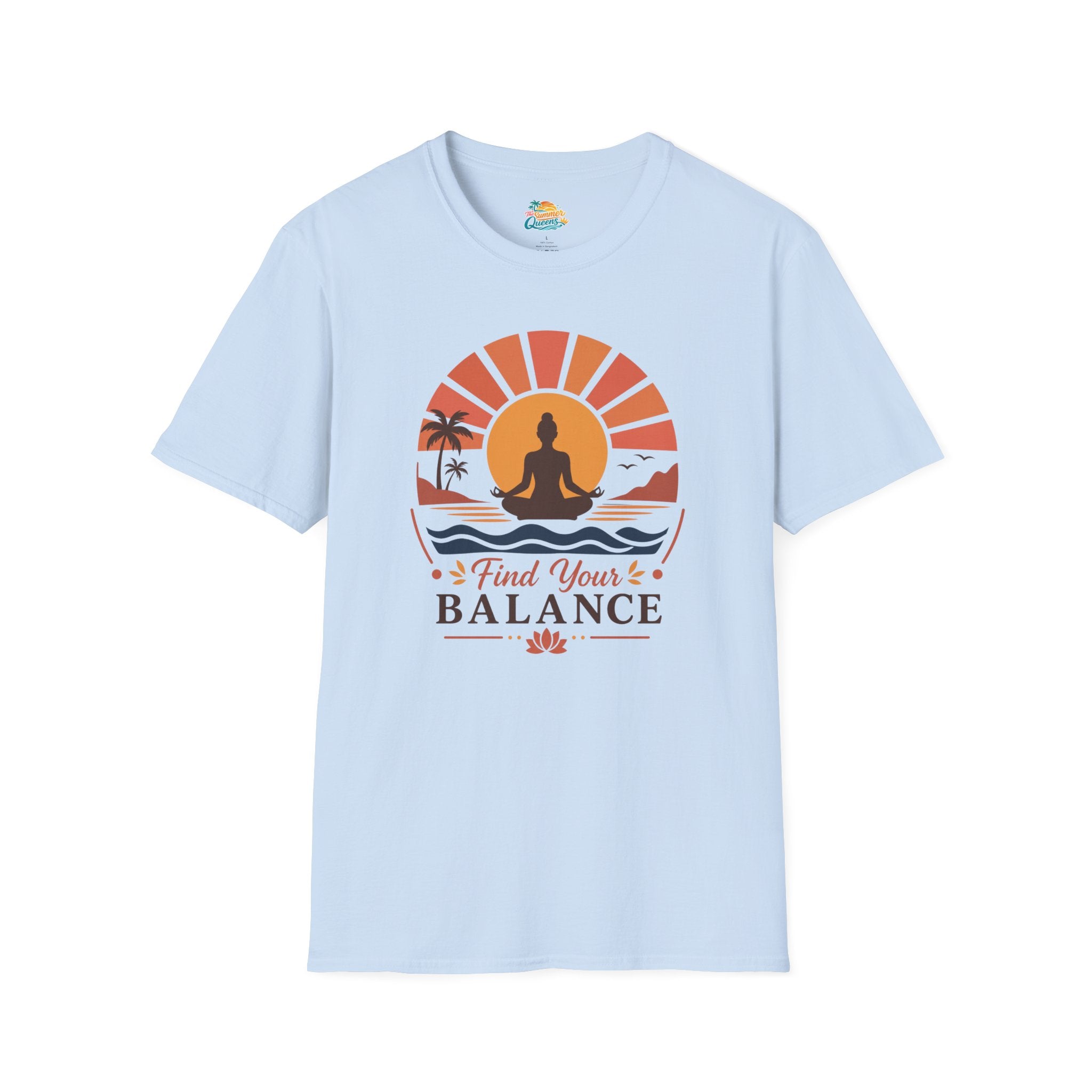 Find Your Balance T-Shirt — Yoga Sunset Meditation Tee