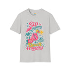 Sip Happens, Beach Happens T-Shirt — Tropical Vacation Cocktail Graphic Tee