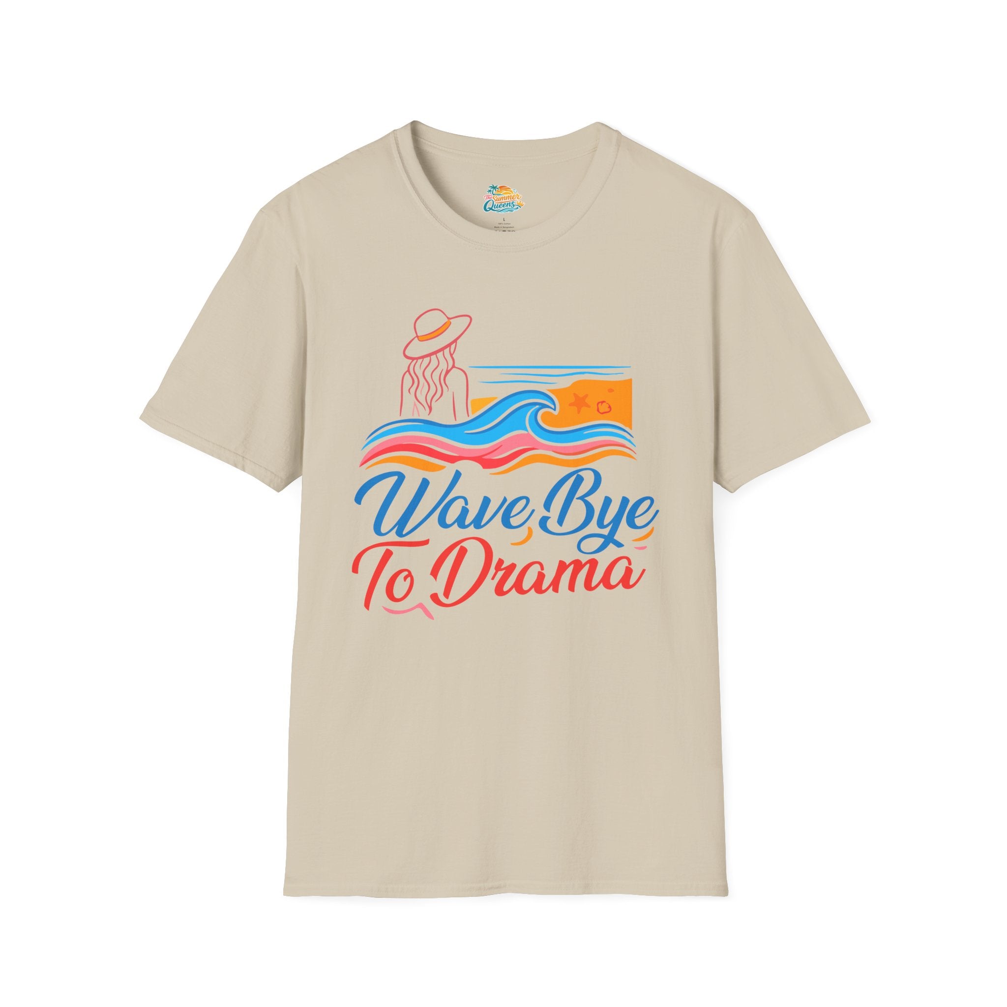 Wave Bye To Drama T-Shirt – Retro Beach Vibes Summer Tee