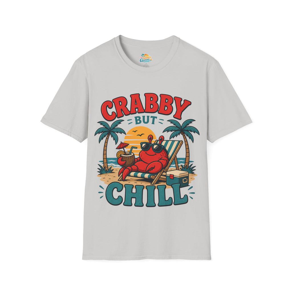 Crabby But Chill T-Shirt — Retro Beach Crab Graphic Tee