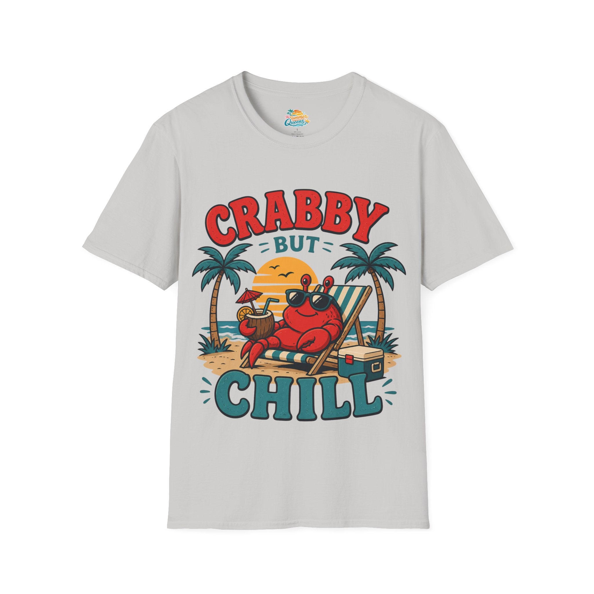 Crabby But Chill T-Shirt — Retro Beach Crab Graphic Tee