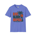 Eat. Sleep. Beach. T-Shirt — Retro Palm Tree Surf Graphic Tee