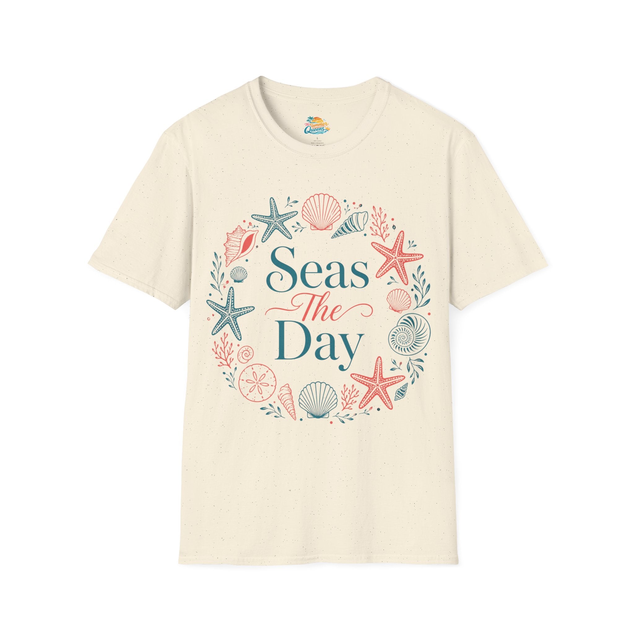 Seas The Day T-Shirt — Nautical Shell & Starfish Beach Tee
