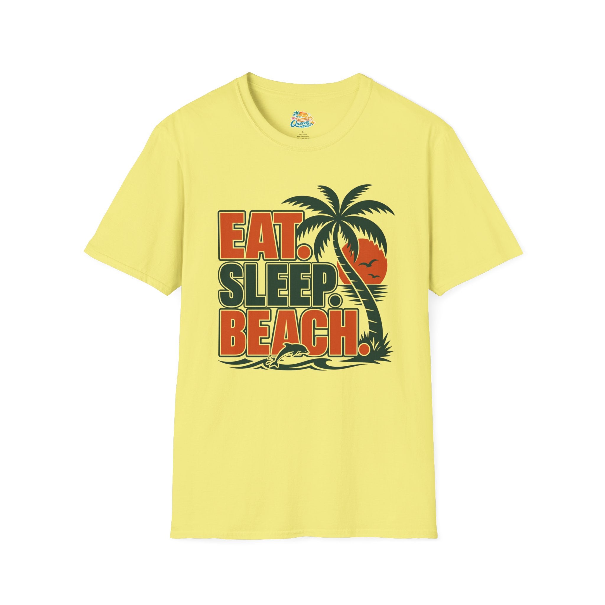Eat. Sleep. Beach. T-Shirt — Retro Palm Tree Surf Graphic Tee